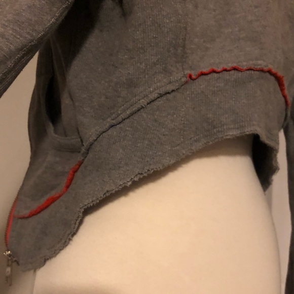 Lululemon Cropped Hoodie Zip Sweater Orange and Gray Size 4 - Picture 9 of 11